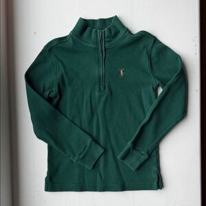 Boys Size 6 Polo by Ralph Lauren Dark Green Half-Zip Pullover